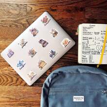 50pcs Book & Flower Themed Artistic Graffiti Sticker - Multicolor - View 7