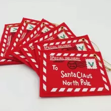 5 件 4.9*3 英寸，红色圣诞信封圣诞树挂件，可容纳糖果圣诞卡圣诞装饰品圣诞用品