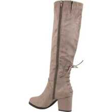 Extra Wide Calf Knee High Boot Faux Suede - 卡其色 - 查看 2