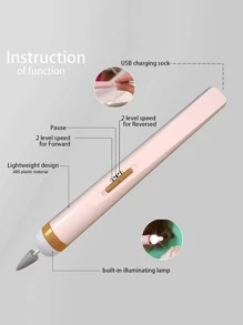 YADORNOS Household Electric Nail Grinding Pen, Rechargeable Portable Nail Grinding Machine, Low Noise Professional Manicure Tool Set, Suitable For Nail Art Enthusiasts And Beginners