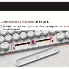 AJAZZ 104pcs Electroplated Punk Vintage Round Keycaps Steampunk Mechanical Keyboard Keycaps - Red and White - View 5