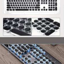 AJAZZ 104pcs Electroplated Punk Vintage Round Keycaps Steampunk Mechanical Keyboard Keycaps - Red and White - View 3