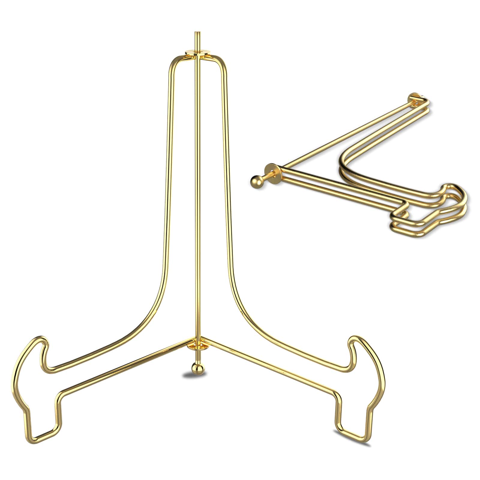 2 piezas Marco para imagen Caballete para exhibición dorado decorativo Plato , Libro , foto Caballete - Dorado - Ver 1