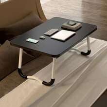 1pc Portable Folding Table For Bed, Laptop Desk, Reading Tray, Dining Table With Cup Holder