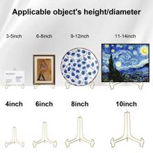 2 piezas Marco para imagen Caballete para exhibición dorado decorativo Plato , Libro , foto Caballete - Dorado - Ver 6