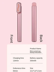 1 件裝眼部按摩器美容工具,採用微電流技術,適用於高級護膚、護膚美容棒、家庭旅行使用 - 銀色 - 查看 7