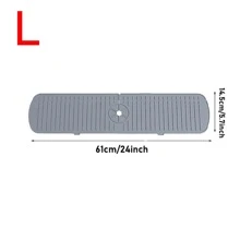 1pc Kitchen Sink Faucet Mat Splash Guard, Silicone Draining Pad, Drying Mat For Countertop And Bathroom - Grey - View 8