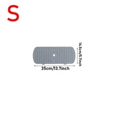 1pc Kitchen Sink Faucet Mat Splash Guard, Silicone Draining Pad, Drying Mat For Countertop And Bathroom - Grey - View 6