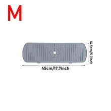 1pc Kitchen Sink Faucet Mat Splash Guard, Silicone Draining Pad, Drying Mat For Countertop And Bathroom - Grey - View 7