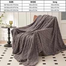 1pc Solid Color Coral Fleece Blanket 300g, Modern Rectangular Design With Rolled Edge, Soft And Comfortable, Dual Sided For All Seasons, Light And Thin Yet Warm, Made Of Ultrafine Fibers, Suitable For Home Use In Winter For Napping, Snuggling And Covering - 深灰色 - 查看 2