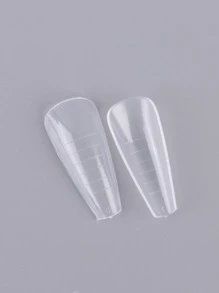 48Pcs Dual Forms Poly Extension Gel Nail Forms Full Cover False Nails Molds Acrylic Extension Gel Molds Diy Accessories Manicure Tools False Fake Nail Extension For Women Salon - Clear - View 2