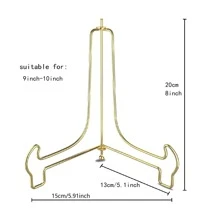 2 piezas Marco para imagen Caballete para exhibición dorado decorativo Plato , Libro , foto Caballete - Dorado - Ver 3