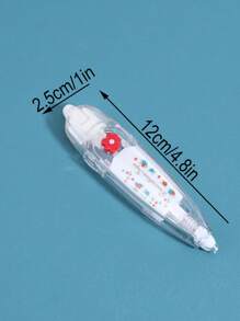 1pc Cute Red Flower Print Correction Tape - Red - View 3