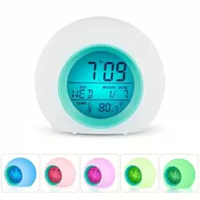 1 PC Night Light Alarm Clock, Children's Bedroom Touch Temperature Detection, Excellent Digital Clock For Girls And Boys, Creative Alarm Clock For  Desktop, Great Gift Giving Item