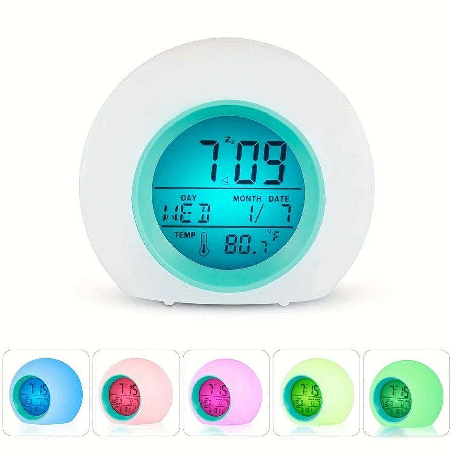 1 PC Night Light Alarm Clock, Children's Bedroom Touch Temperature Detection, Excellent Digital Clock For Girls And Boys, Creative Alarm Clock For  Desktop, Great Gift Giving Item