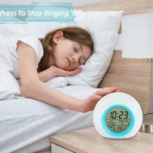 1 PC Night Light Alarm Clock, Children's Bedroom Touch Temperature Detection, Excellent Digital Clock For Girls And Boys, Creative Alarm Clock For  Desktop, Great Gift Giving Item