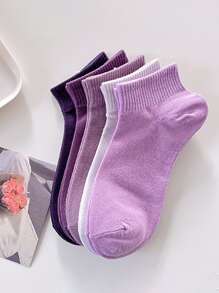 8 Paar/Set zufällige, lässige und einfache, Einfarbige, niedrig geschnittene Socken - Verschiedenfarbig - Übersicht 6
