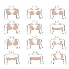 1入組布膠帶適合女士性感無鋼圈內衣聚攏內衣身體膠黏劑隱形乳房提升膠帶胸部提升貼紙至切5m - 杏色 - 查看 3