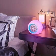 1 PC Night Light Alarm Clock, Children's Bedroom Touch Temperature Detection, Excellent Digital Clock For Girls And Boys, Creative Alarm Clock For  Desktop, Great Gift Giving Item