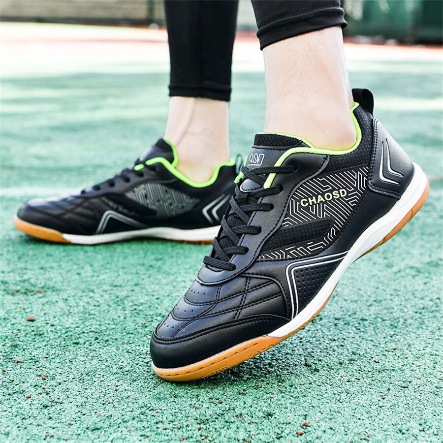 主要產品防滑減震耐磨透氣足球鞋適用於專門的地面 - 黑色 - 查看 1