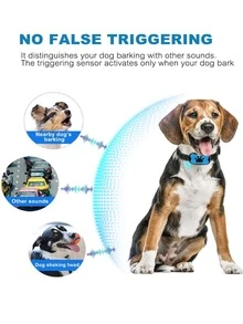 1pc Dog Barking Control Device, With Vibration + Beep Warning, 7 Sensitivity Adjustable. Waterproof. Suitable For Small, Medium And Large Dogs' Training. - Blue - View 4