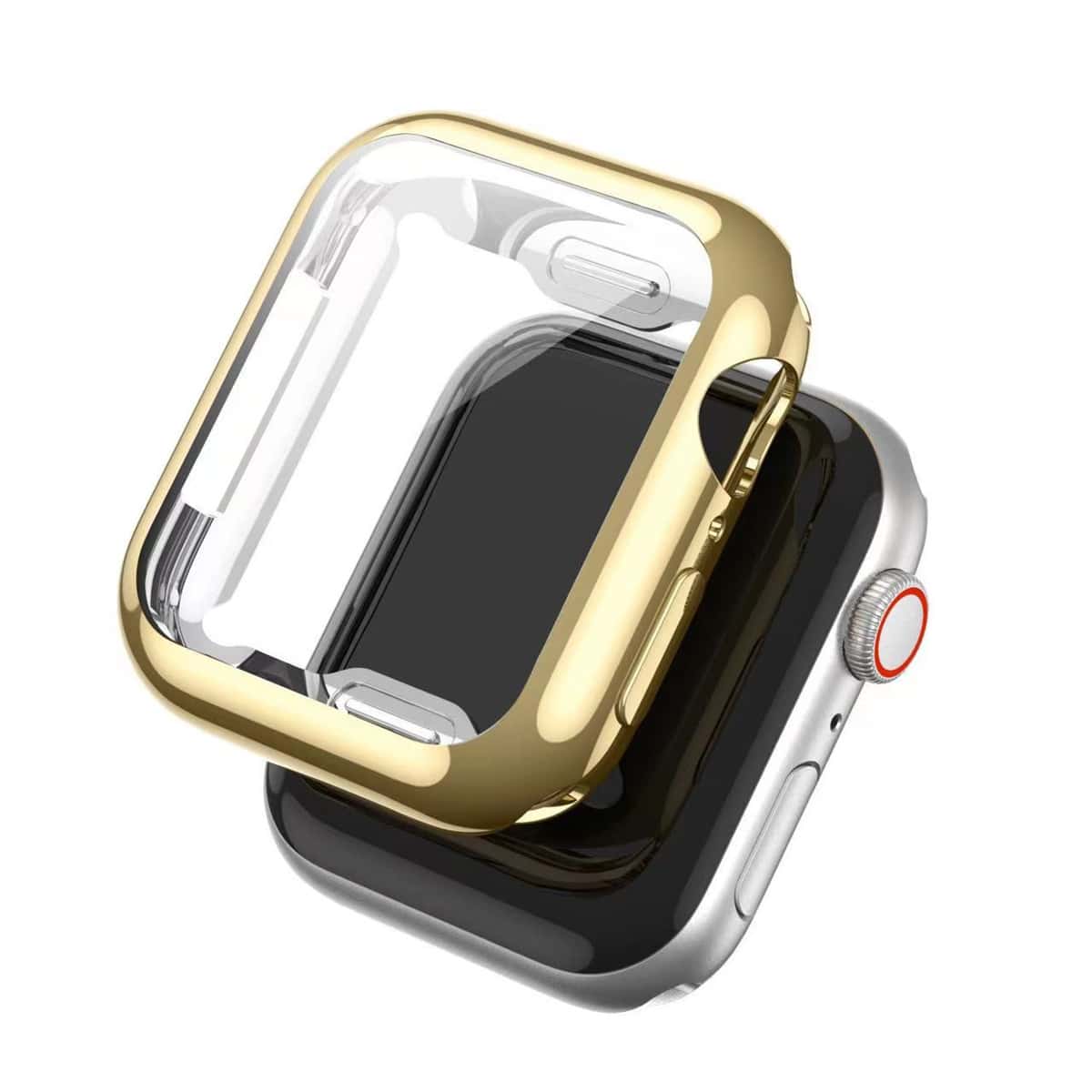 Colorful Tpu Electroplating Full Coverage Protection Case With Built-In Screen Protector Compatible With Apple Watch 1/2/3/4/5/6/7/8/SE/Ultra As A Gift For Students Returning To School - Gold - View 1
