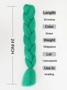 Braiding Hair Extensions 24inch Ombre Yaki Straight Jumbo Braids Synthetic Hair For African Women DIY Braid Green Hair - Green - View 4