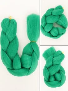 Braiding Hair Extensions 24inch Ombre Yaki Straight Jumbo Braids Synthetic Hair For African Women DIY Braid Green Hair - Green - View 7