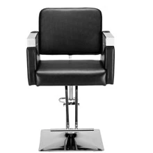 Classic Square Barber PVC Leather Ajudstable Versatile Swivel Chair Black - 黑色 - 查看 3