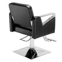 Classic Square Barber PVC Leather Ajudstable Versatile Swivel Chair Black - 黑色 - 查看 4