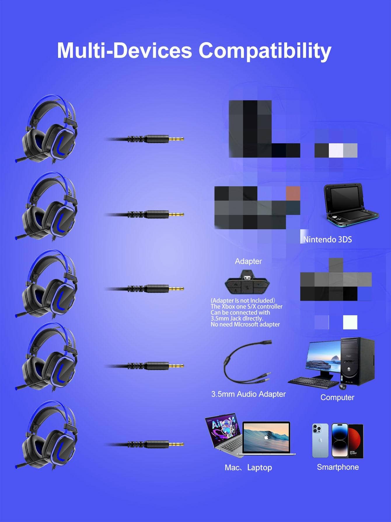 Colusi C200 Gaming Headset For PS4, Xbox One, PC, Laptop,Switch With