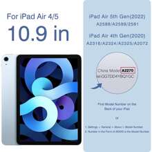 磁性保護殼，適用於iPad Mini 6、iPad Air 5/4、第10代10.9英寸iPad Pro，支援第2代Apple Pencil充電，瘦型平板電腦保護殼 - 黑色 - 查看 3