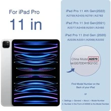 磁性保護殼，適用於iPad Mini 6、iPad Air 5/4、第10代10.9英寸iPad Pro，支援第2代Apple Pencil充電，瘦型平板電腦保護殼 - 黑色 - 查看 4