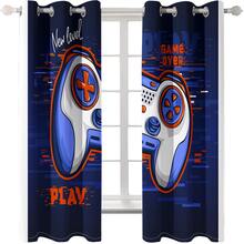 2pcs Ps5 Gaming Board Curtains For Boys & Girls, Men's Cool 3d Printed Gaming Room Curtains. Colorful Curtains Featuring Game Consoles, Controllers For Modern Gaming Console Room Decor - Blue - View 2