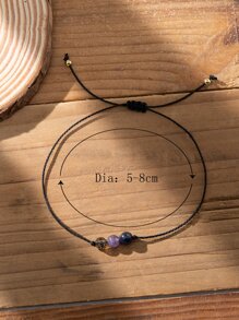 Pulsera de cuerda con tema de constelación con tarjeta de mensaje pulsera de cuentas de cristal curativo joyería de horóscopo - Multicolor - Ver 3