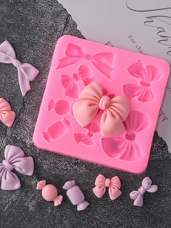 قالب سيليكون حلويات لطيفة بتصميم عقدة الفراشة DIY أقراص سكرية الى مطبخ قطعة واحدة