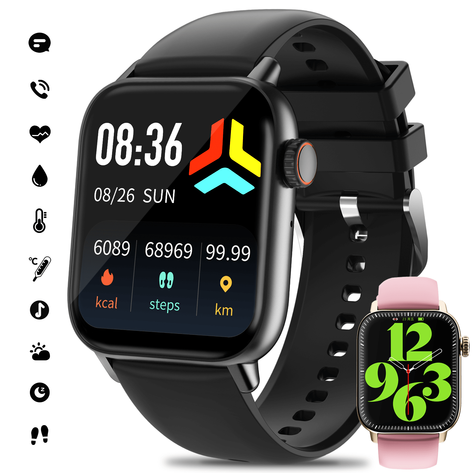 Waterproof smartwatch hot sale fitness tracker