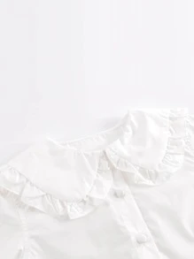 MARC&JANIE Young Girls Fashionable Cute Ruffle Collar Long Sleeve Blouse, Autumn - White - View 6