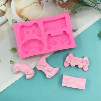 1 pièce Contrôleur de jeu vidéo Moules en silicone à 4 cavités, Moules à bonbons pour chocolat, Cake Pops, Résine, Moules en silicone pour argile polymère, Moules à fondant