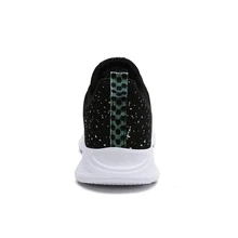 女性運動鞋休閒平底鞋透氣網布訓練鞋 - 黑色 - 查看 6