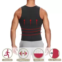 Sports Outdoor Sauna Vest For Men With Waist Trainer Neoprene Sauna Sweat Suit Slimming Shirt Workout Tank Top Body Shaper Fitness Shapewear Waist Trainer Corset Gym Accessories For Belly Slimming Girdles, Lumbar Girdles For Belly Slimming Corset