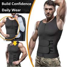 Sports Outdoor Sauna Vest For Men With Waist Trainer Neoprene Sauna Sweat Suit Slimming Shirt Workout Tank Top Body Shaper Fitness Shapewear Waist Trainer Corset Gym Accessories For Belly Slimming Girdles, Lumbar Girdles For Belly Slimming Corset