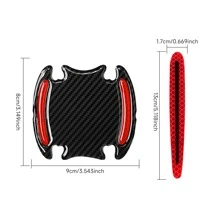 1set 8pcs Red Car Door Bowl Handle Reflective Stickers - Red - View 5