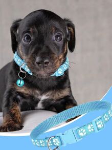 Adjustable Pet Collar With Bell Suitable For Dogs And Cats - Blue - View 5