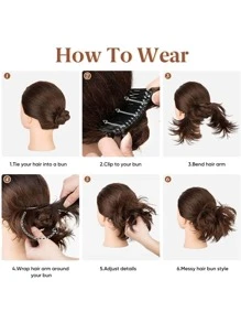 Women's Messy Bun Hairpiece Synthetic Hair Extensions - Light Brown - View 4