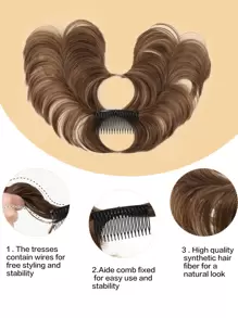 Women's Messy Bun Hairpiece Synthetic Hair Extensions - Light Brown - View 3