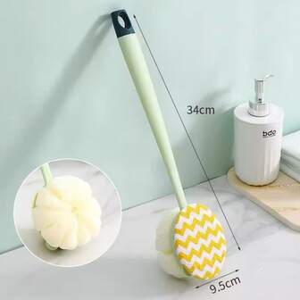 綠色雙面洗澡刷帶布