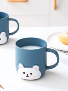 1入組卡通可愛風格飲水杯或者水洗杯子適用於家庭使用 - 藍色 - 查看 5