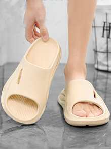 Men's Fashionable, Lightweight, Durable And Cut Out Single Band Slippers - Beige - View 2