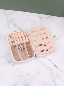 1 Miếng Du lịch xách tay Tổ chức đồ trang sức Hộp Đối với Nhẫn , Hoa tai , Dây chuyền Lưu trữ - trắng - Xem 6